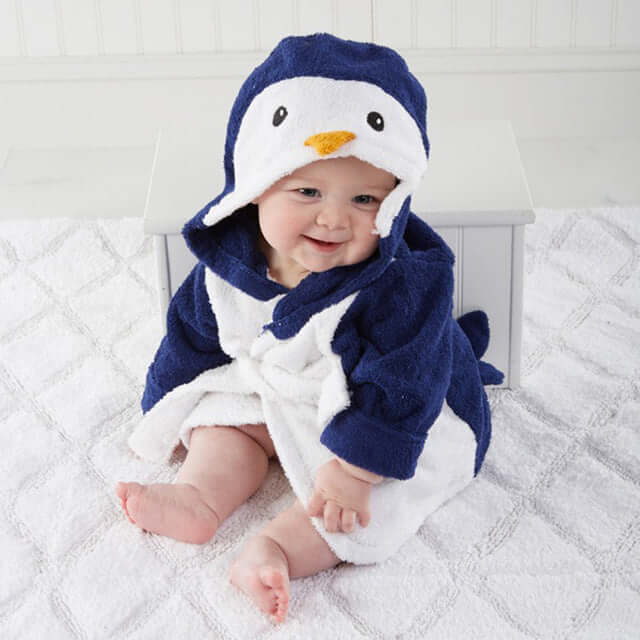 Baby Hooded Bathrobe Penguin