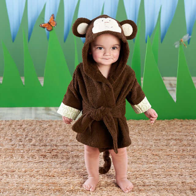 Monkey Newborn Hooded Bathrobe