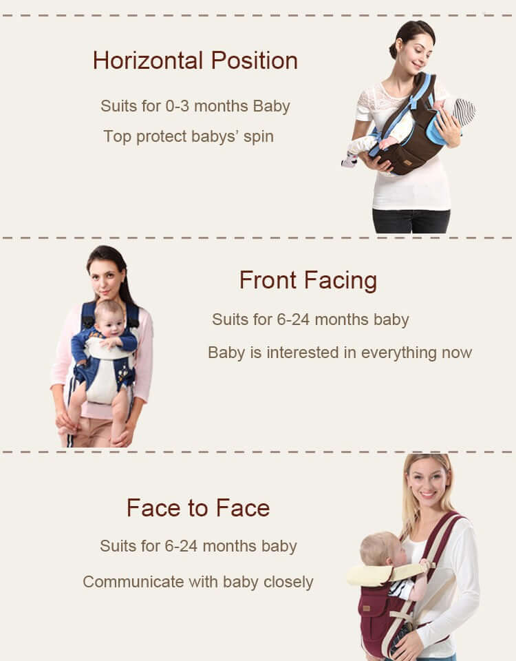 Different ways to carry the baby
