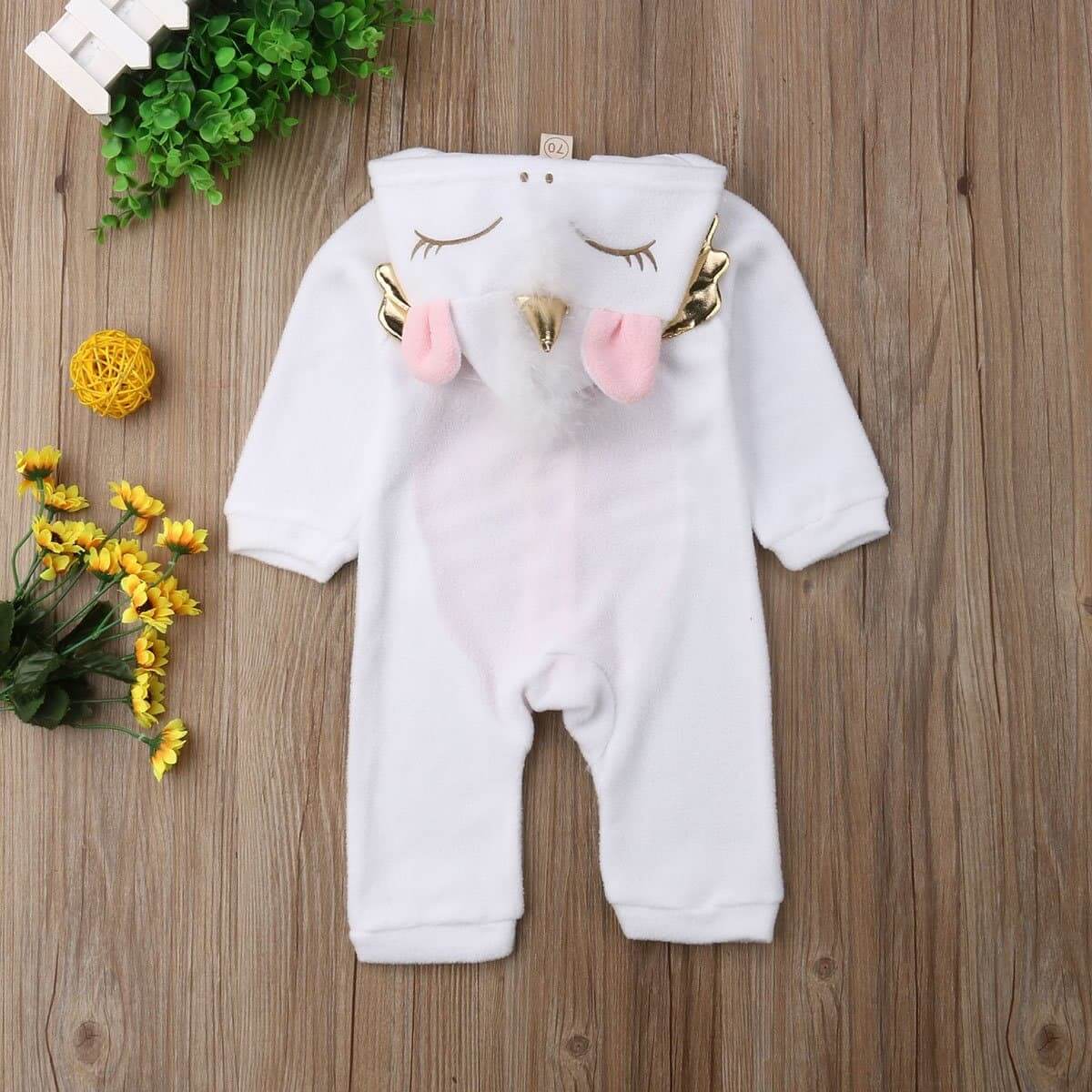 Unicorn Romper White and Pink