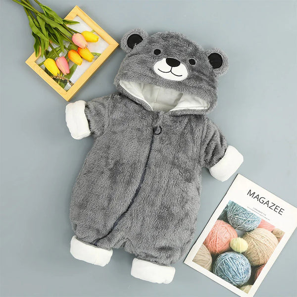 baby teddy onesie gray