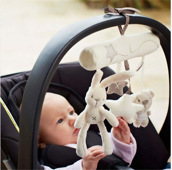 Stroller Rattles White Bear
