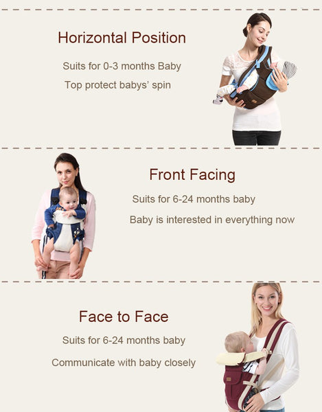 Different ways to carry the baby 